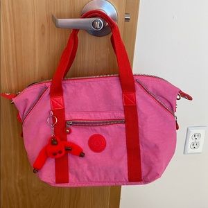 NWT new Kipling art U purse bag tote pink red